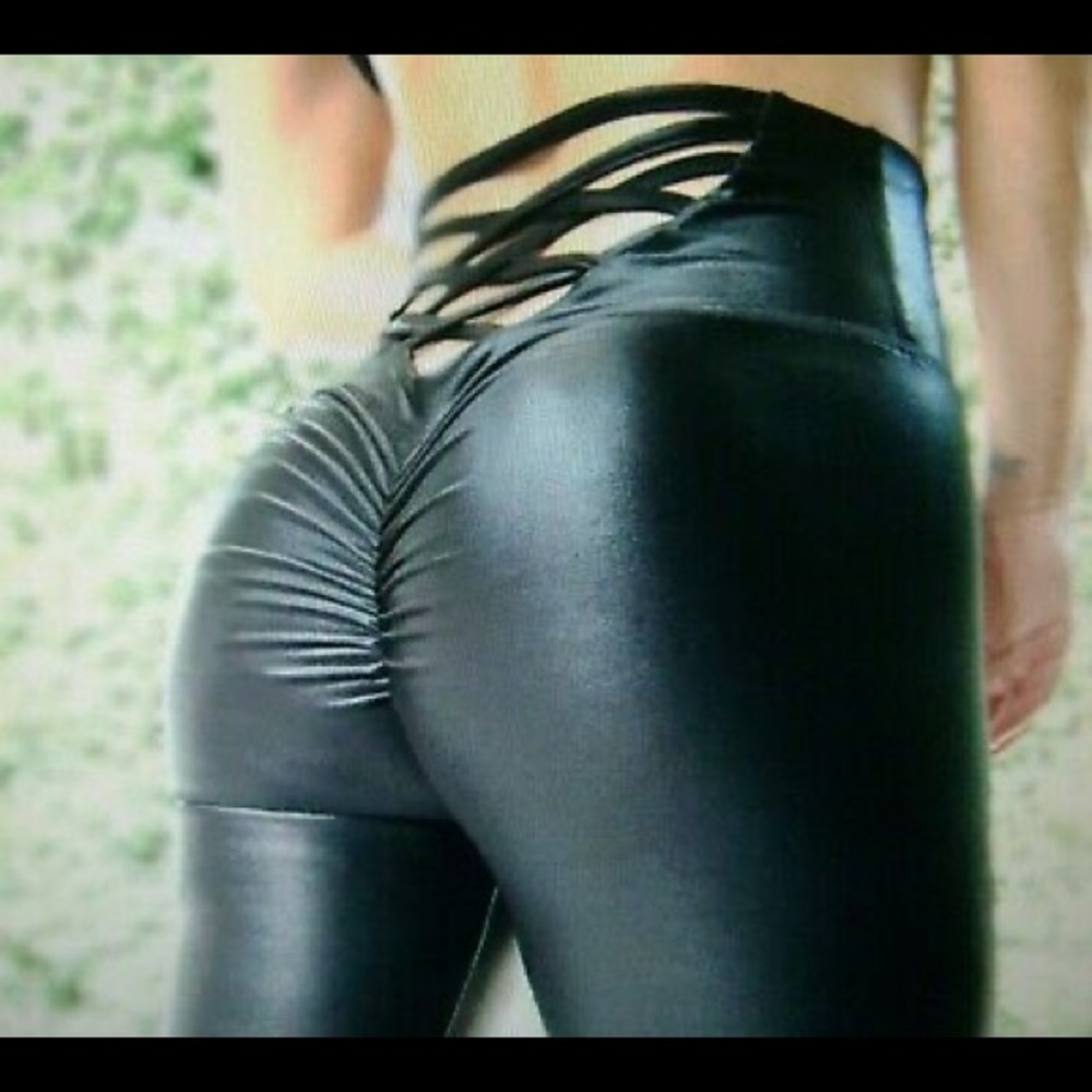 Abs2b incandescent leather leggings size small